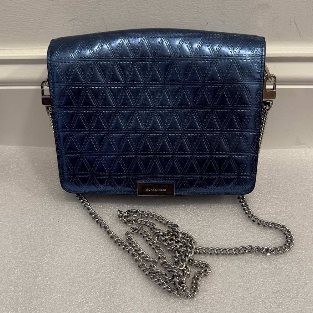Michael Kors Blue Quilted Crossbody Bag